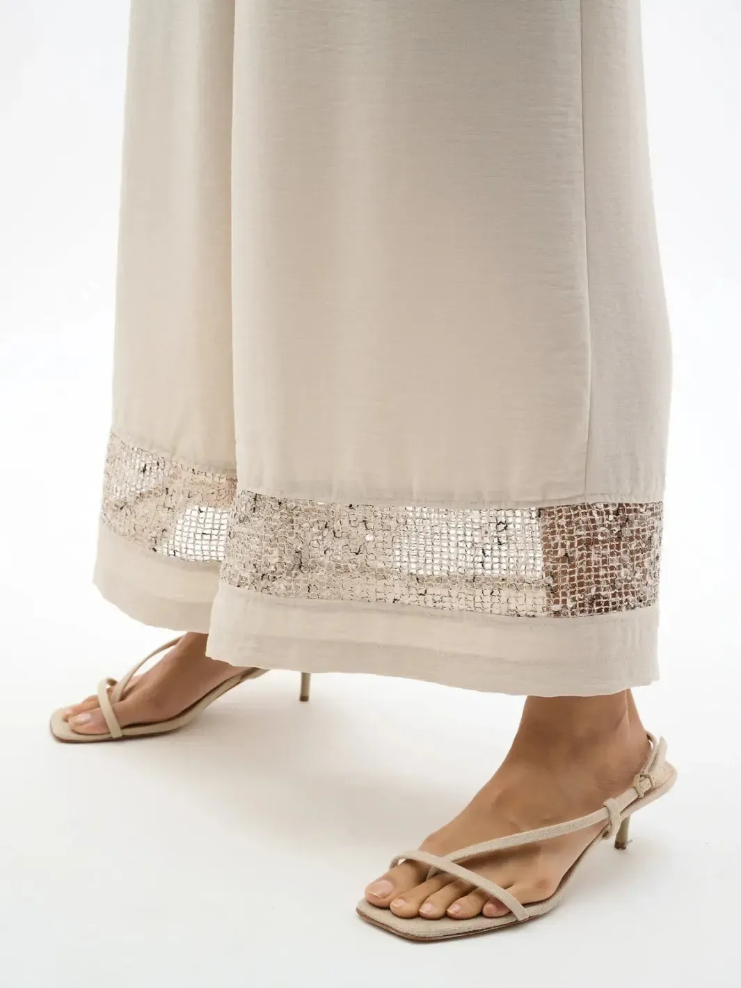 Joseph Ribkoff Wide Leg Trousers In Moonstone 262253 - Image 3