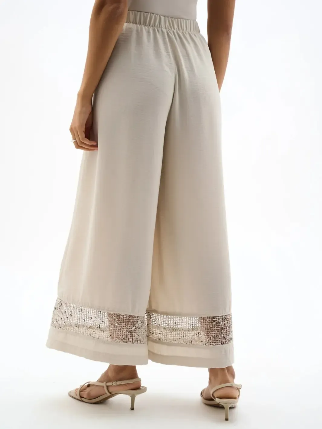 Joseph Ribkoff Wide Leg Trousers In Moonstone 262253 - Image 4