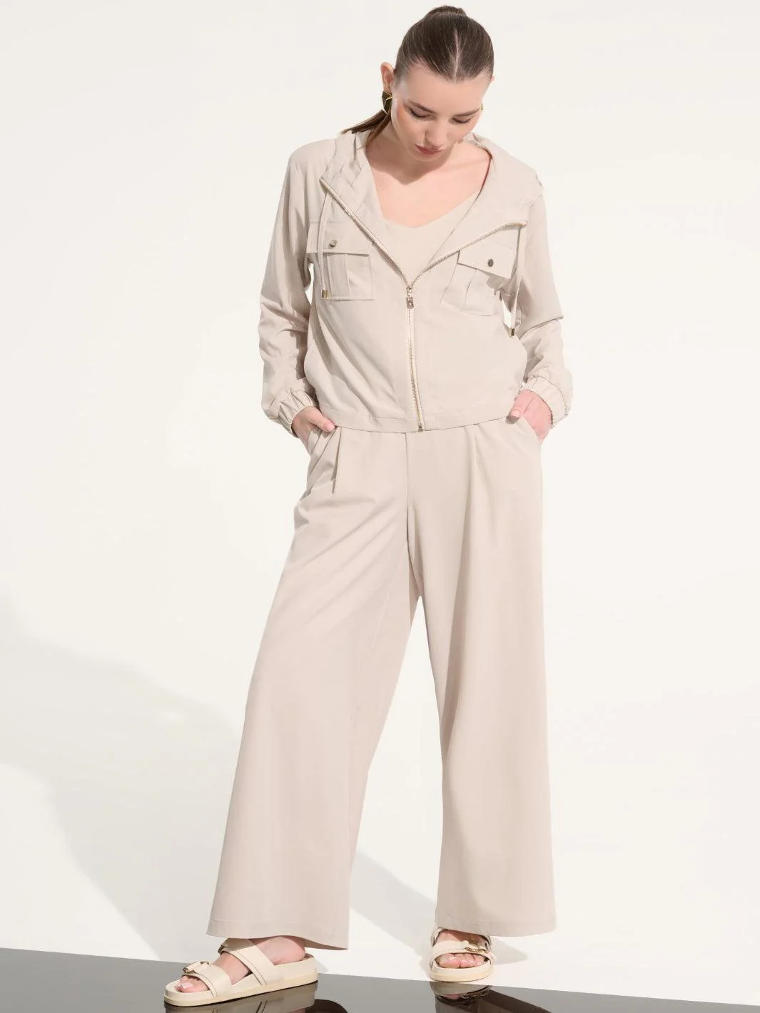 Joseph Ribkoff Wide Leg Trousers In Moonstone 262622
