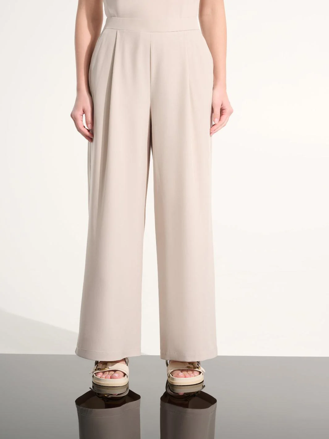 Joseph Ribkoff Wide Leg Trousers In Moonstone 262622 - Image 2