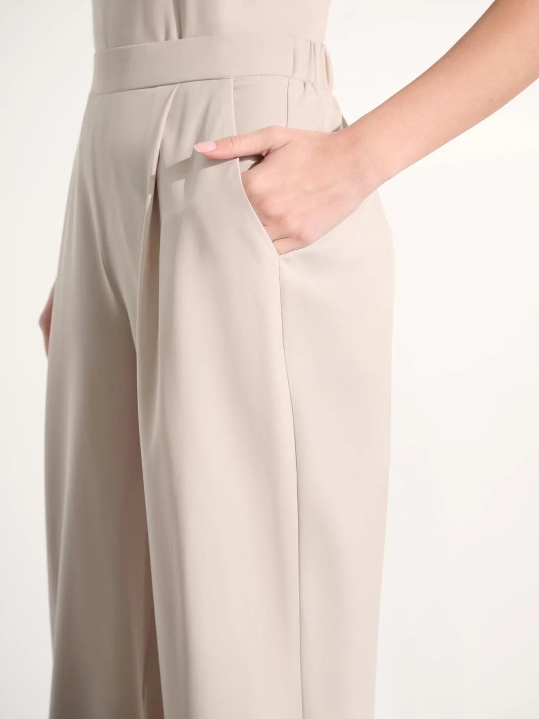 Joseph Ribkoff Wide Leg Trousers In Moonstone 262622 - Image 3