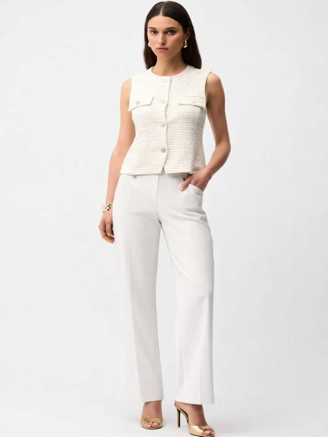 Joseph Ribkoff Wide-leg Trousers In White 261040