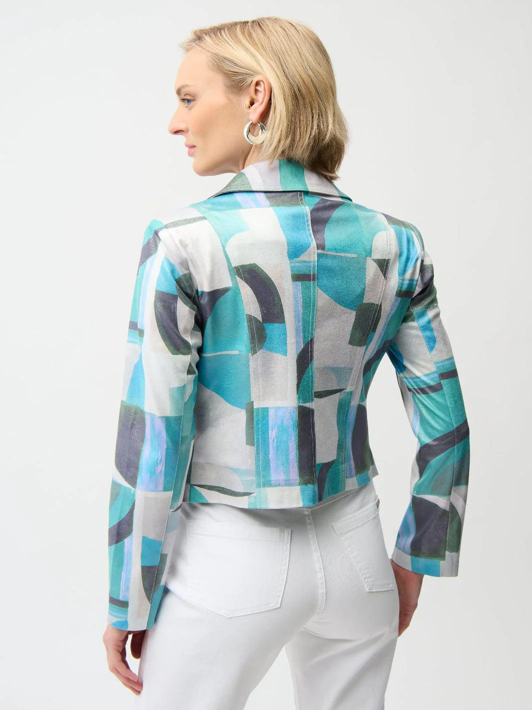 Joseph Ribkoff Zipper Jacket In Green/Multi 261911 - Image 4