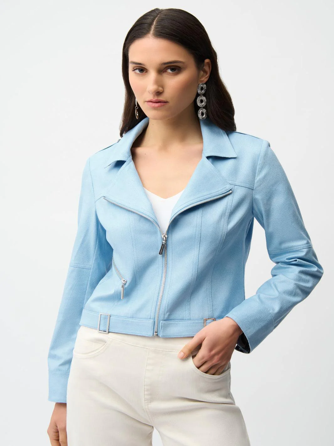 Joseph Ribkoff Zipper Jacket In Sky Blue 261910