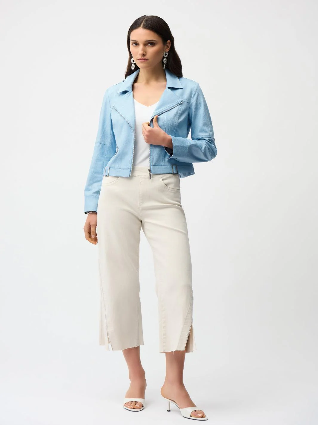 Joseph Ribkoff Zipper Jacket In Sky Blue 261910 - Image 2