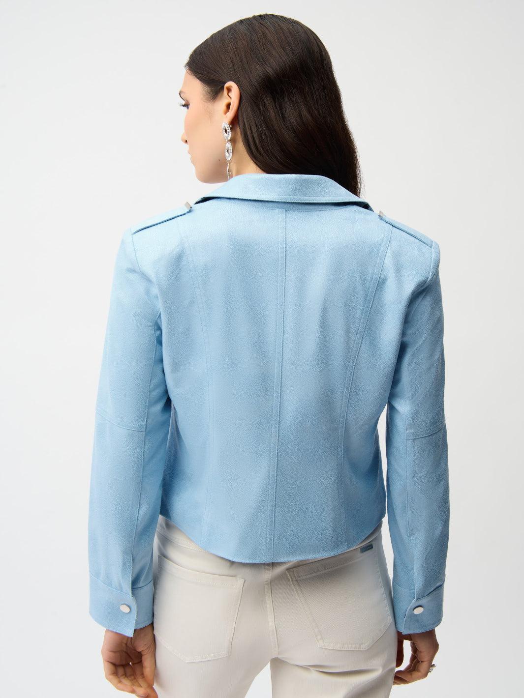 Joseph Ribkoff Zipper Jacket In Sky Blue 261910 - Image 4