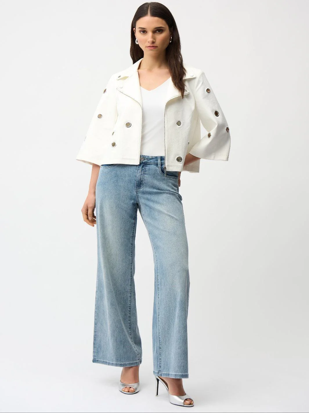 Joseph Ribkoff Zipper Jacket In Vanilla 261905 - Image 2