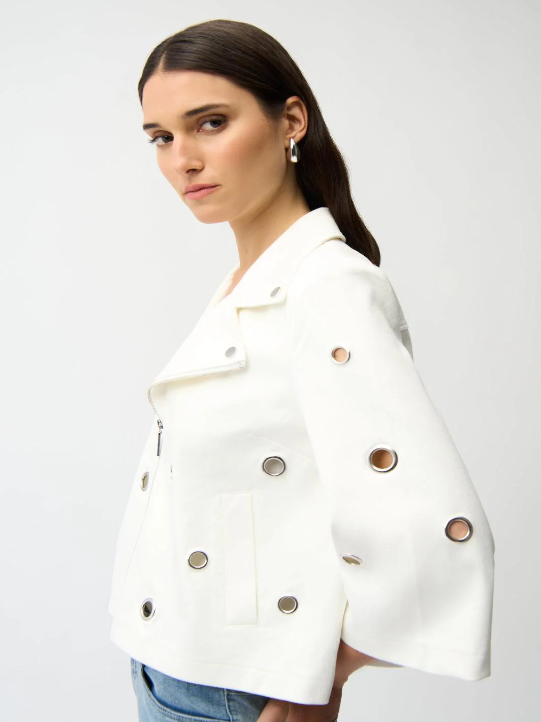 Joseph Ribkoff Zipper Jacket In Vanilla 261905 - Image 3