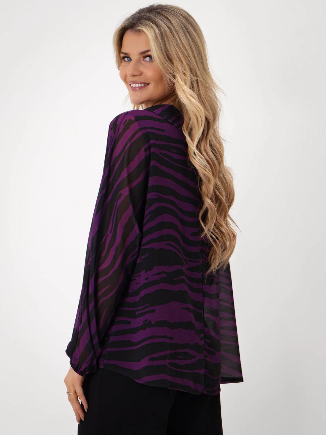Kate & Pippa Aluna Top In Purple Print - Image 5