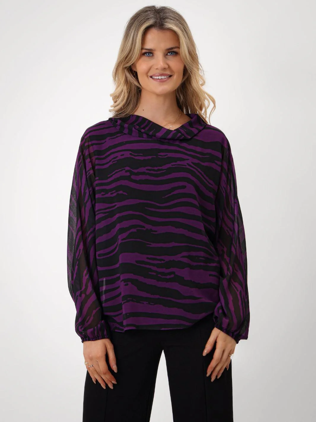 Kate & Pippa Aluna Top In Purple Print - Image 6