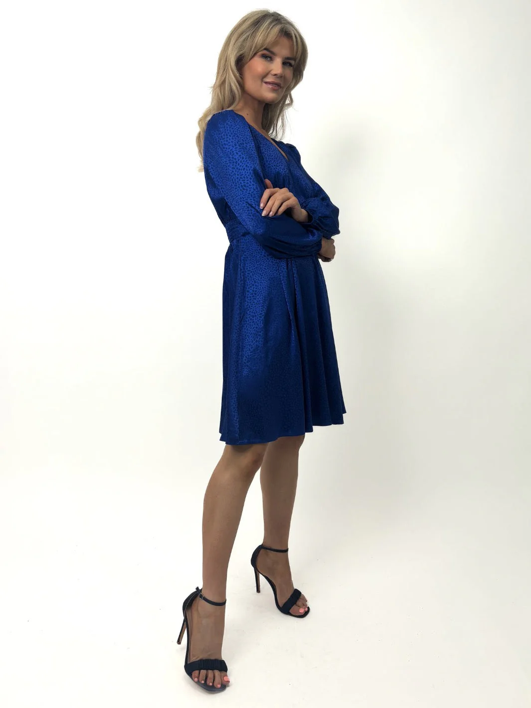 Kate & Pippa Audrey Mini Dress In Blue Print - Image 12