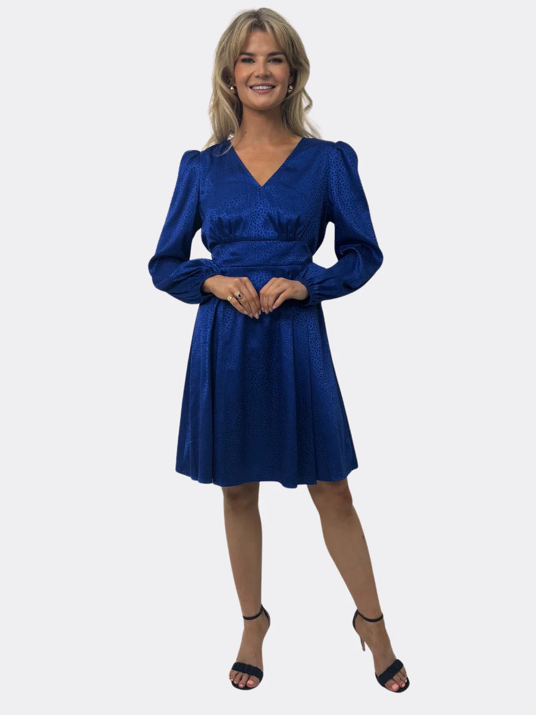 Kate & Pippa Audrey Mini Dress In Blue Print - Image 15