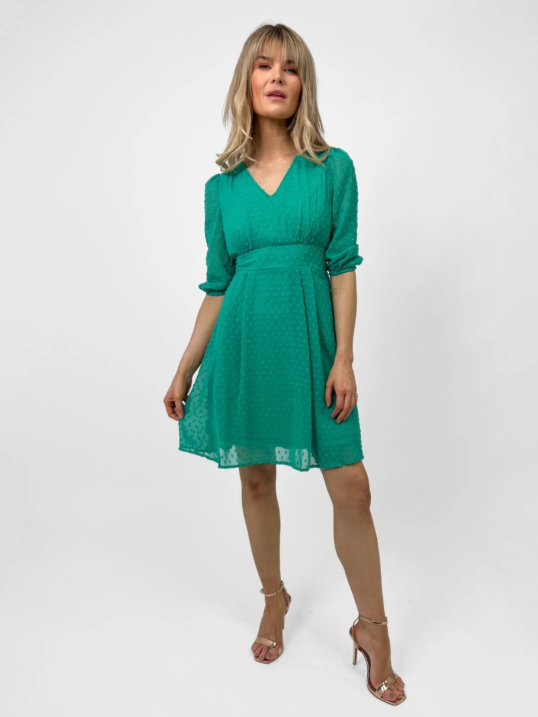 Kate & Pippa Audrey Mini Dress In Green - Image 2