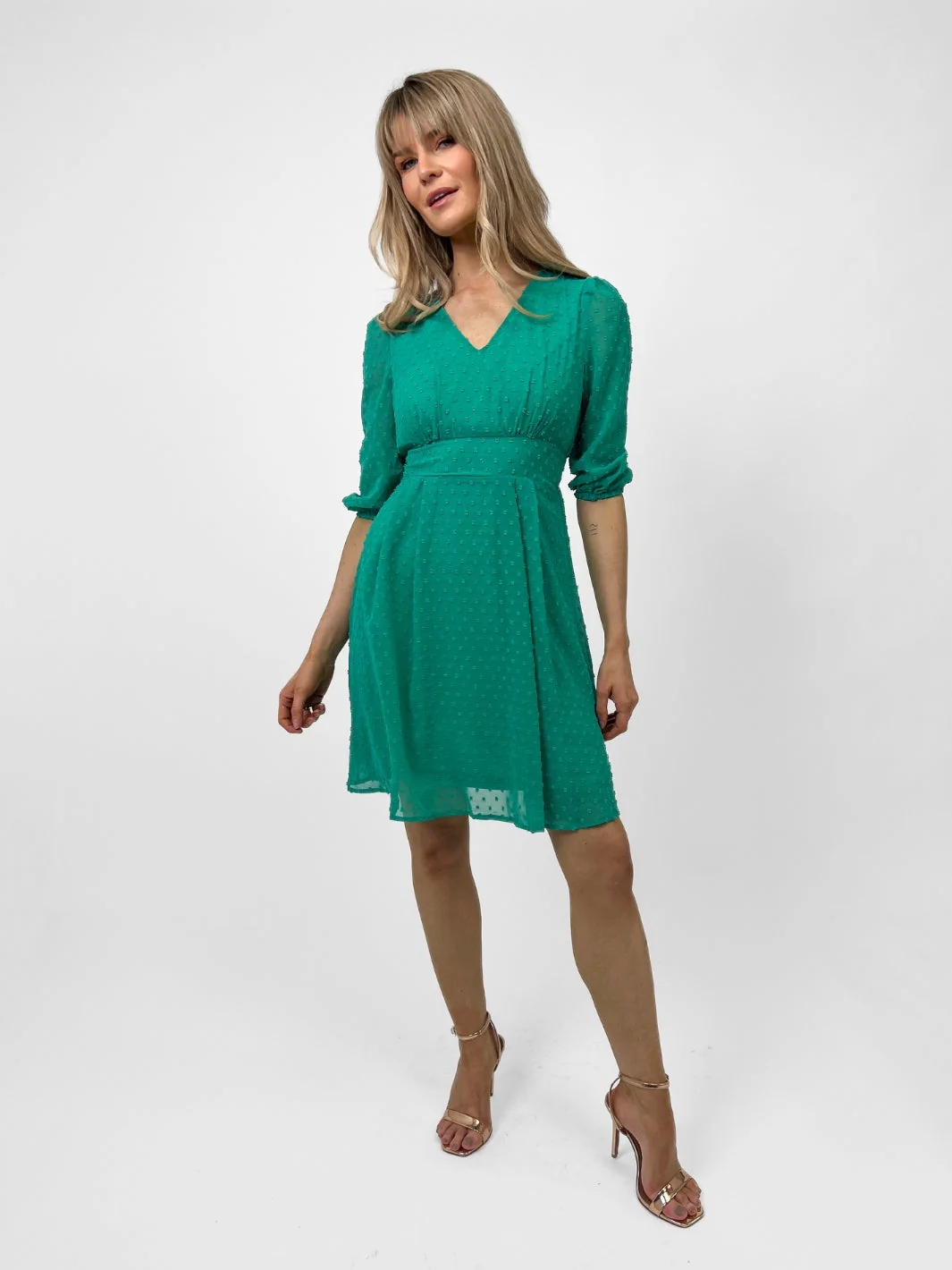 Kate & Pippa Audrey Mini Dress In Green - Image 6