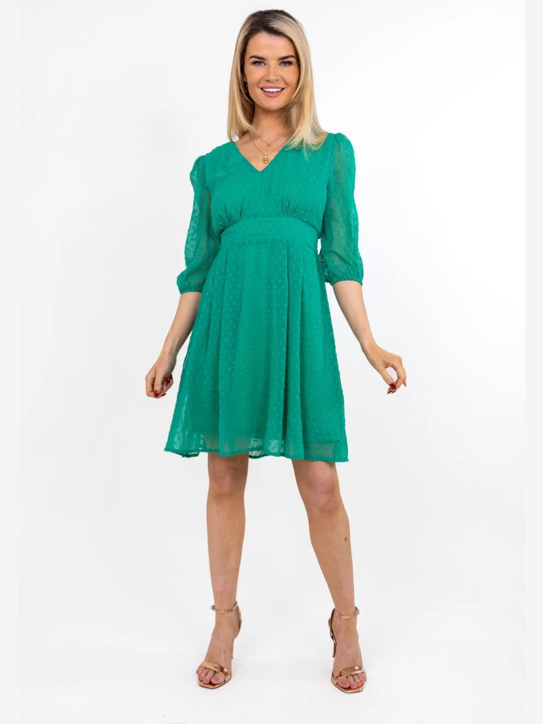 Kate & Pippa Audrey Mini Dress In Green - Image 7