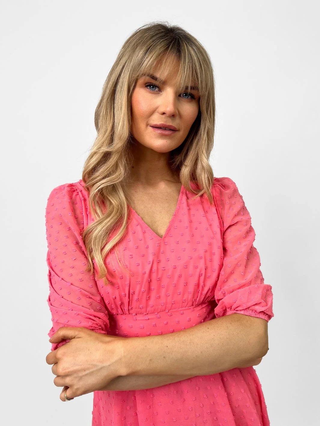 Kate & Pippa Audrey Mini Dress In Light Pink - Image 4