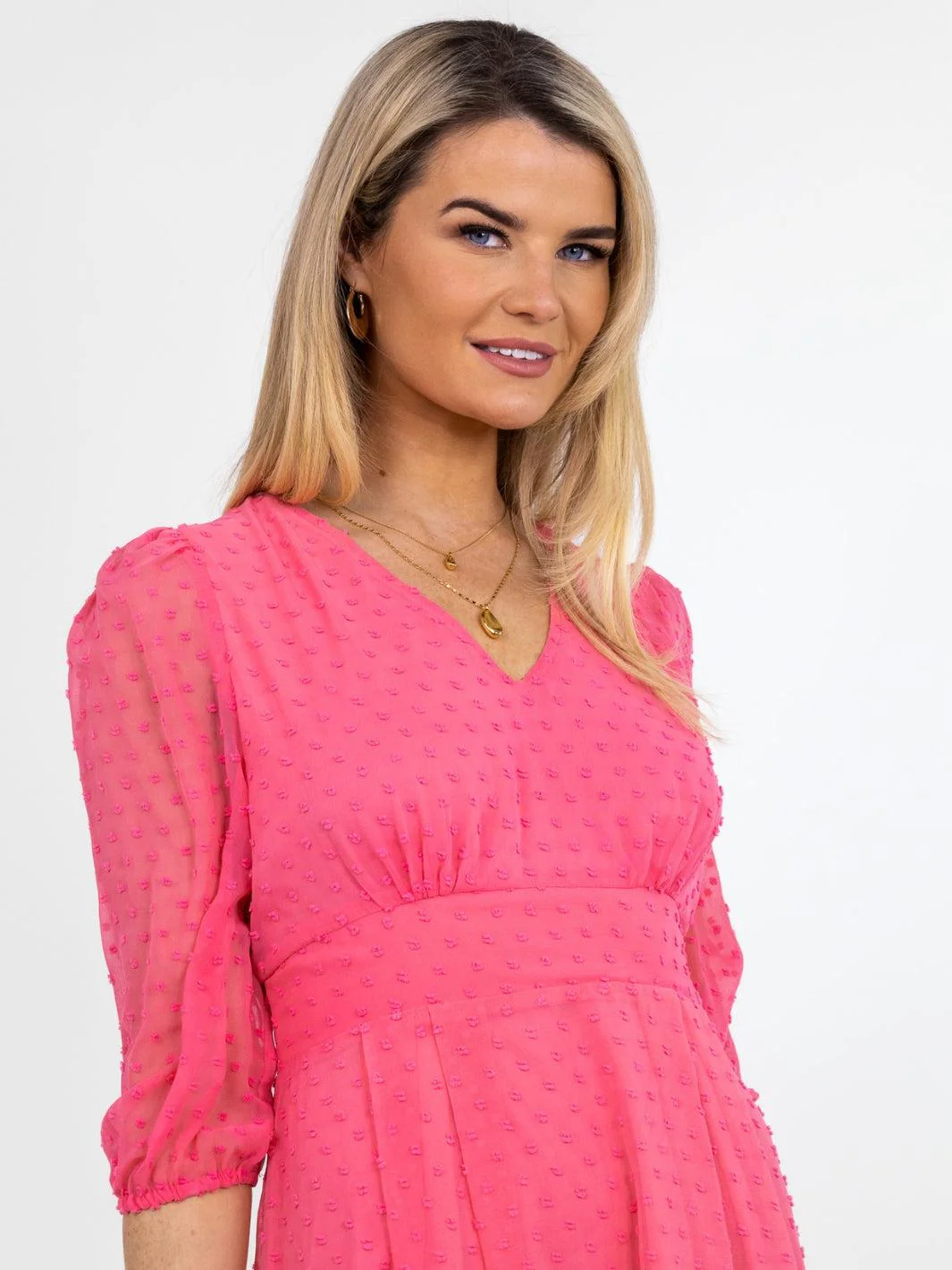 Kate & Pippa Audrey Mini Dress In Light Pink - Image 7