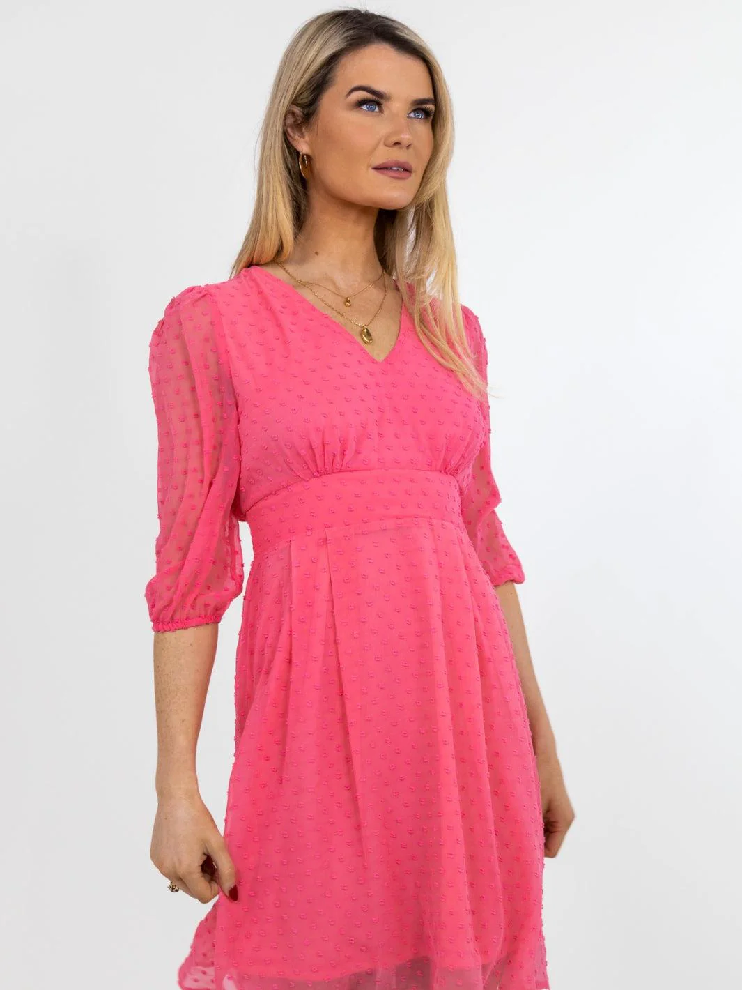 Kate & Pippa Audrey Mini Dress In Light Pink - Image 8