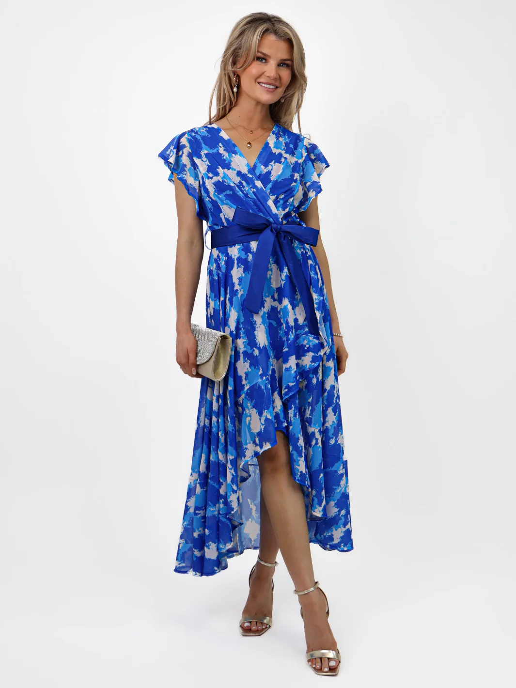 Kate & Pippa Ballerina Dress In Royal Blue Print