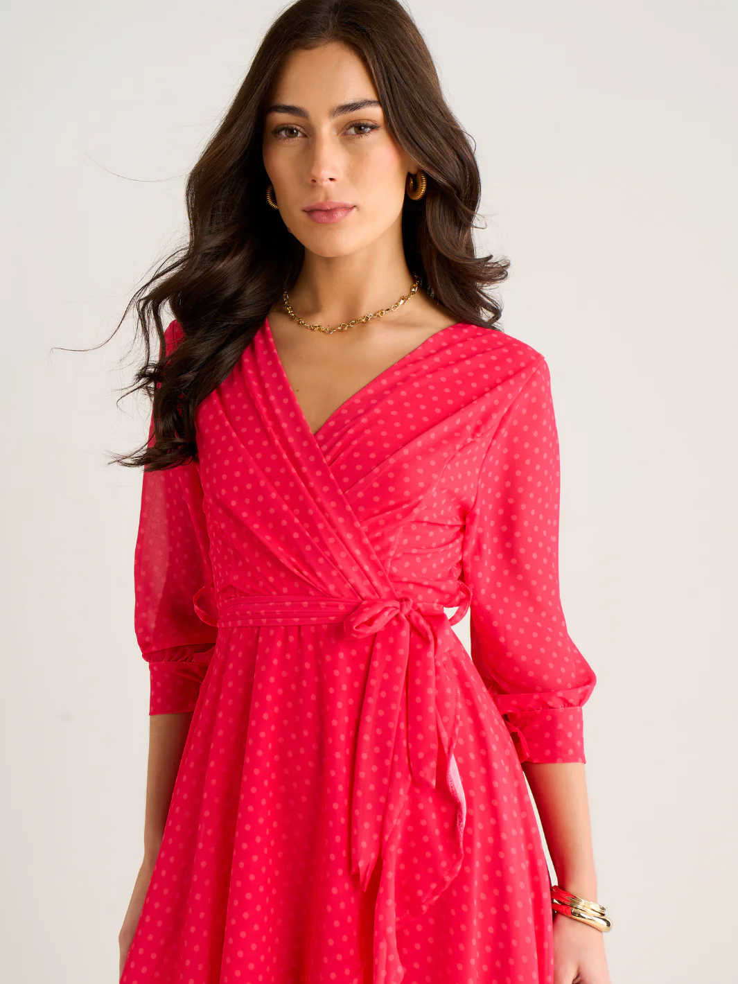 Kate & Pippa Ballerina Midi Dress In Coral Print - Image 3
