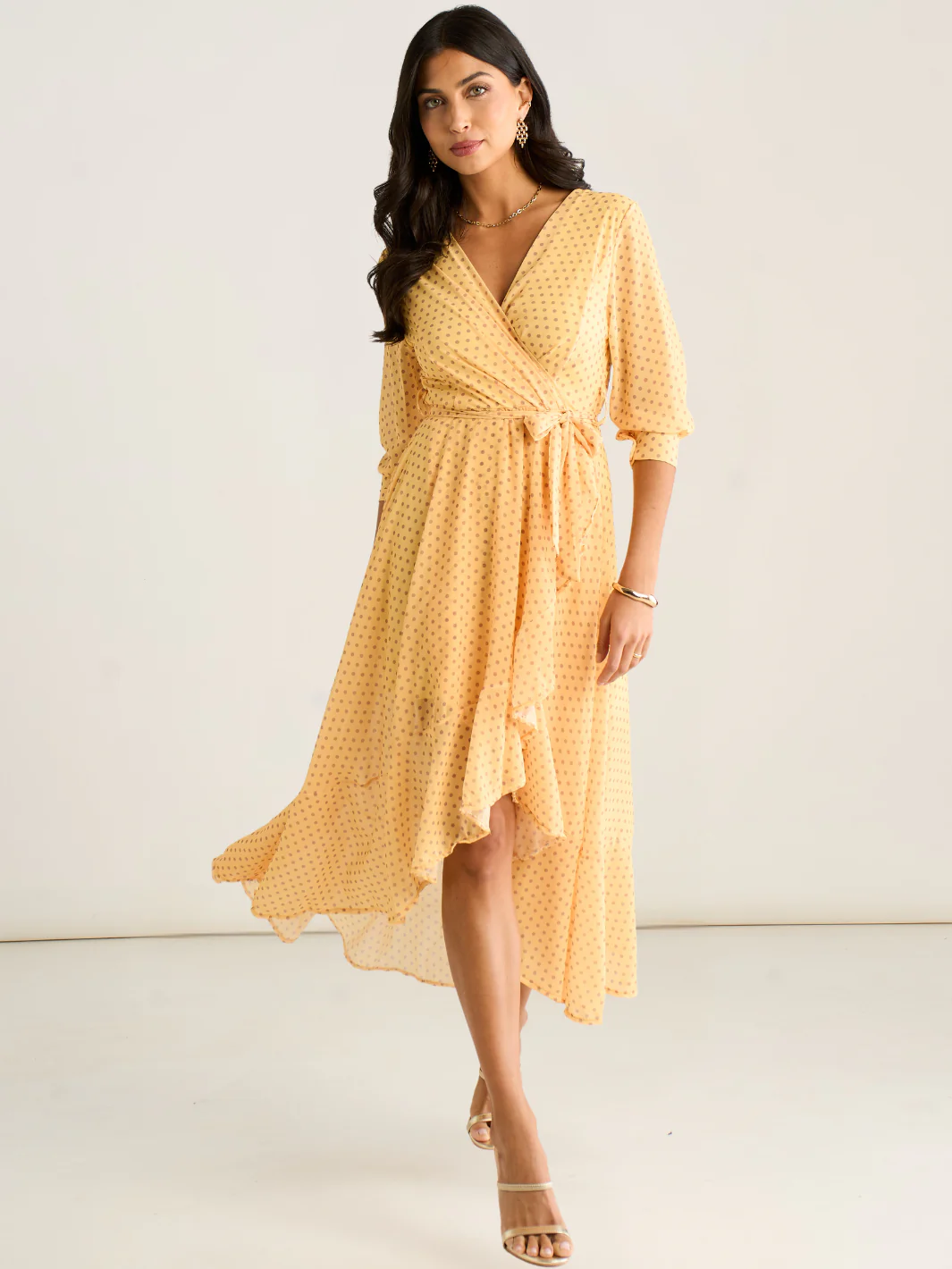 Kate & Pippa Ballerina Midi Dress In Yellow Print - Image 2