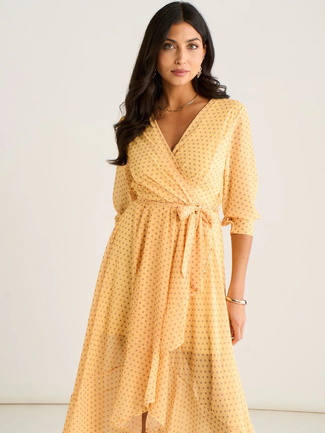 Kate & Pippa Ballerina Midi Dress In Yellow Print - Image 4