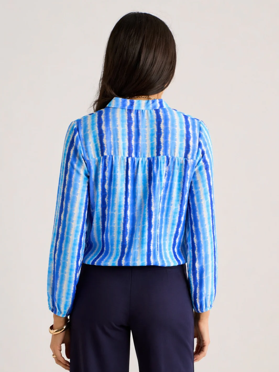 Kate & Pippa Bella Band Top In Blue Wave Print - Image 4