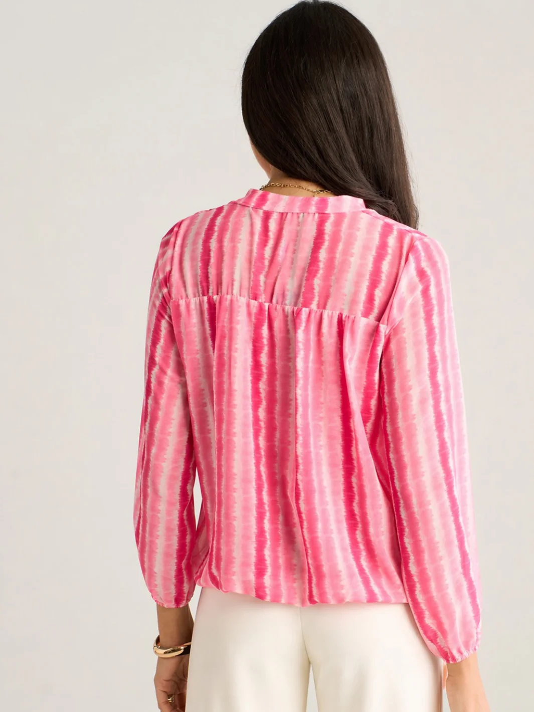 Kate & Pippa Bella Band Top In Cerise Wave Print - Image 5