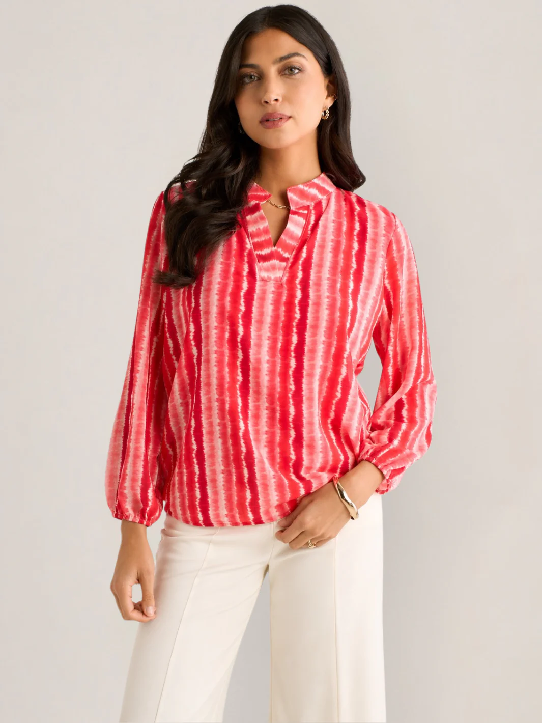 Kate & Pippa Bella Band Top In Coral Wave Print