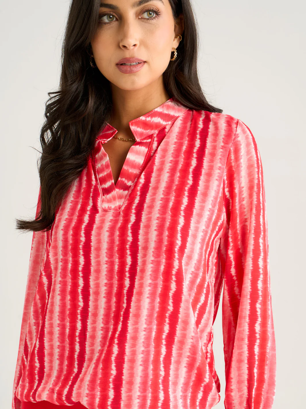 Kate & Pippa Bella Band Top In Coral Wave Print - Image 4