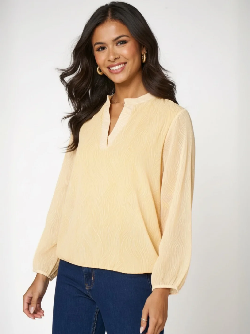 Kate & Pippa Bella Band Top In Lemon Print - Image 2