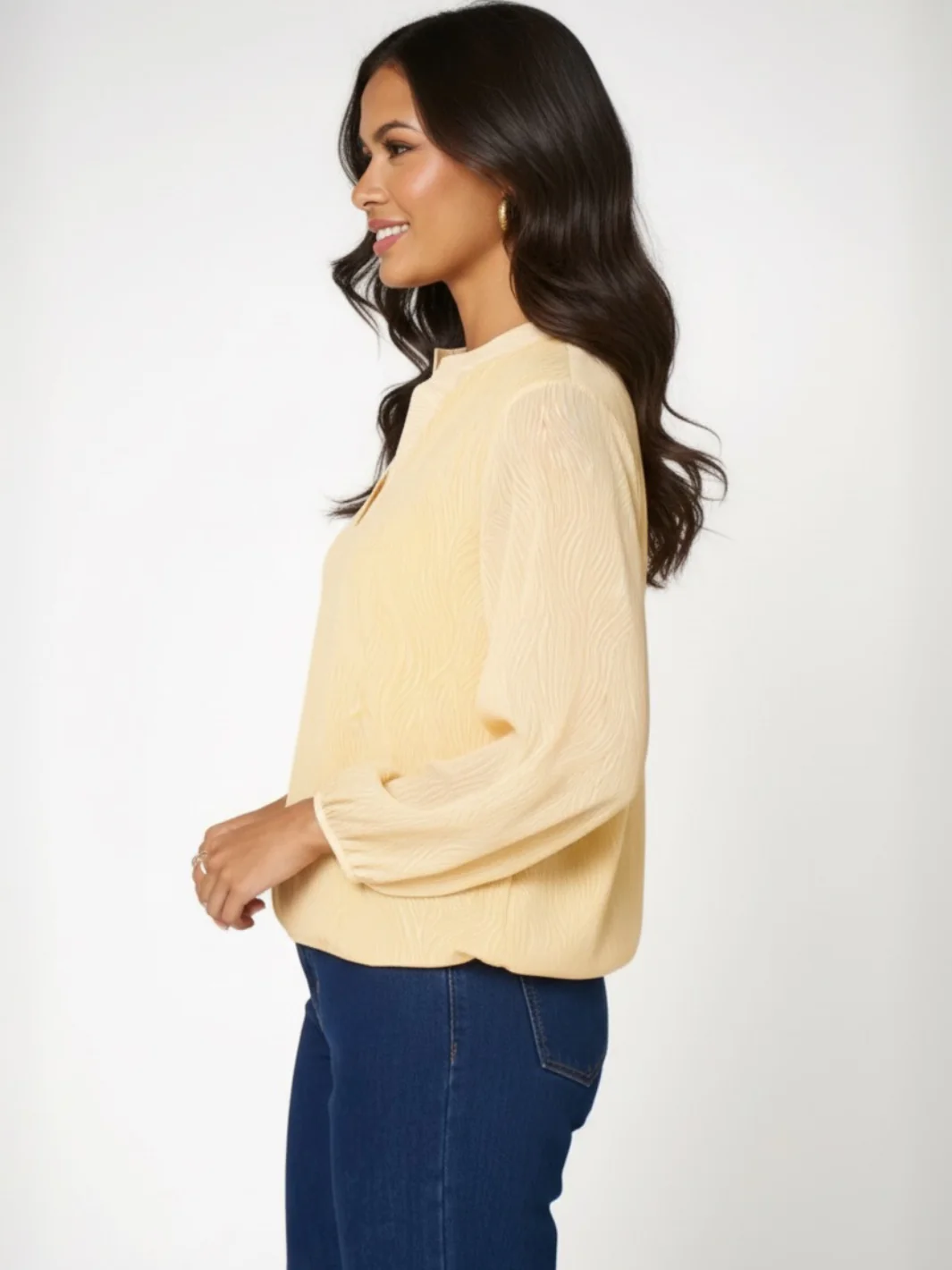 Kate & Pippa Bella Band Top In Lemon Print - Image 3