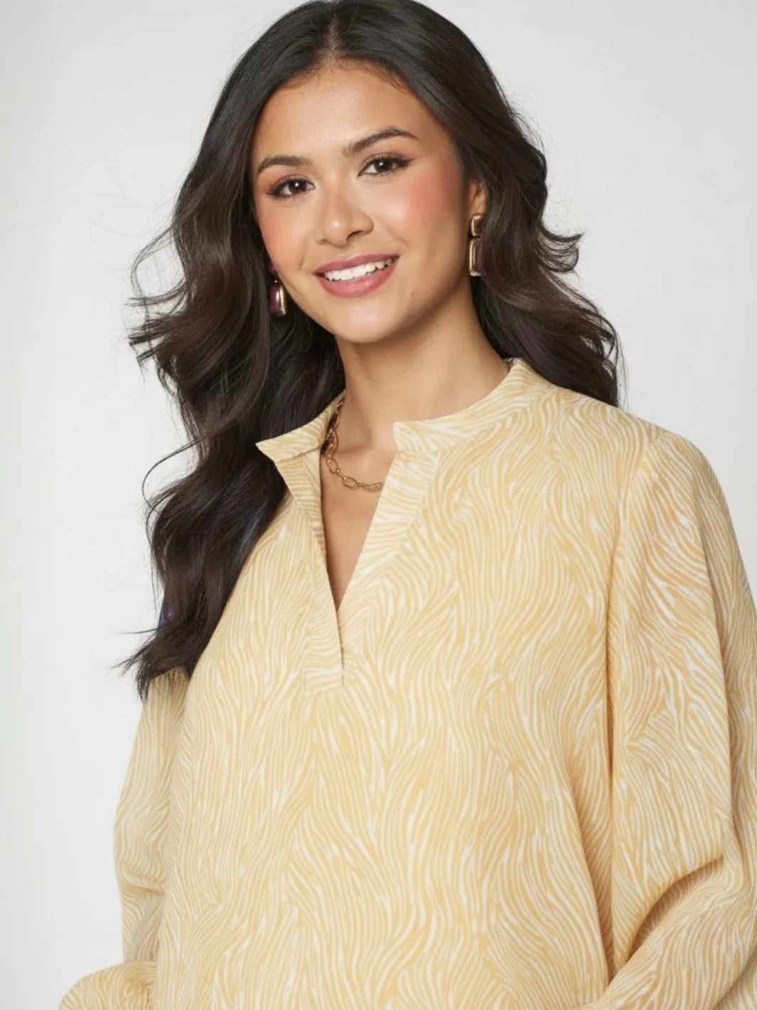 Kate & Pippa Bella Band Top In Lemon Print - Image 4