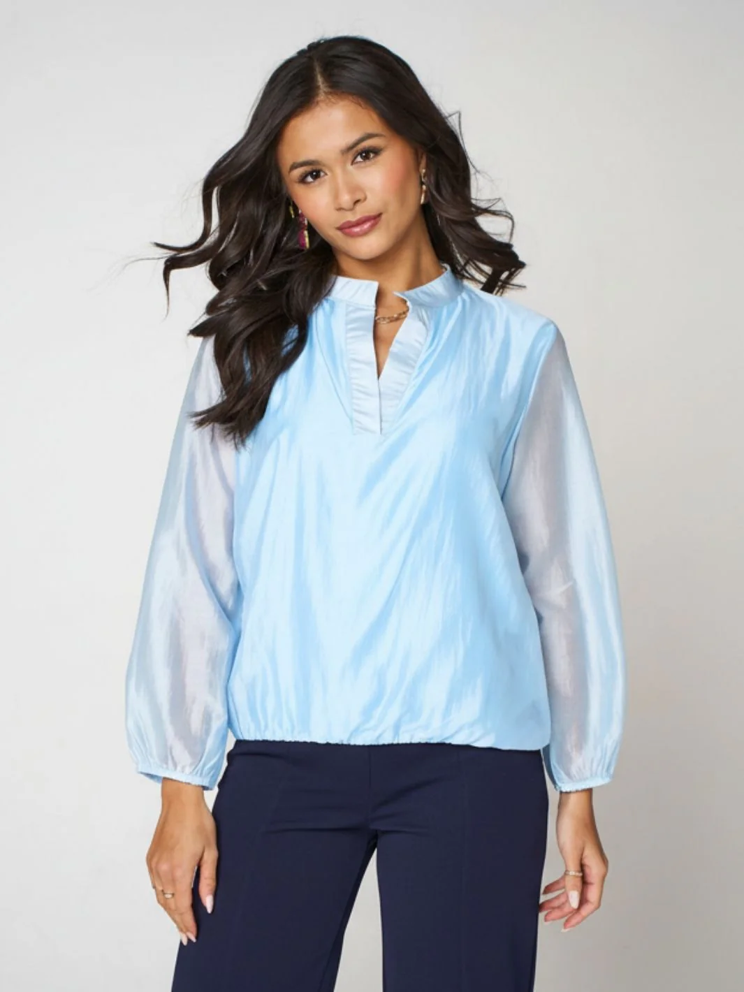 Kate & Pippa Bella Band Top In Light Blue