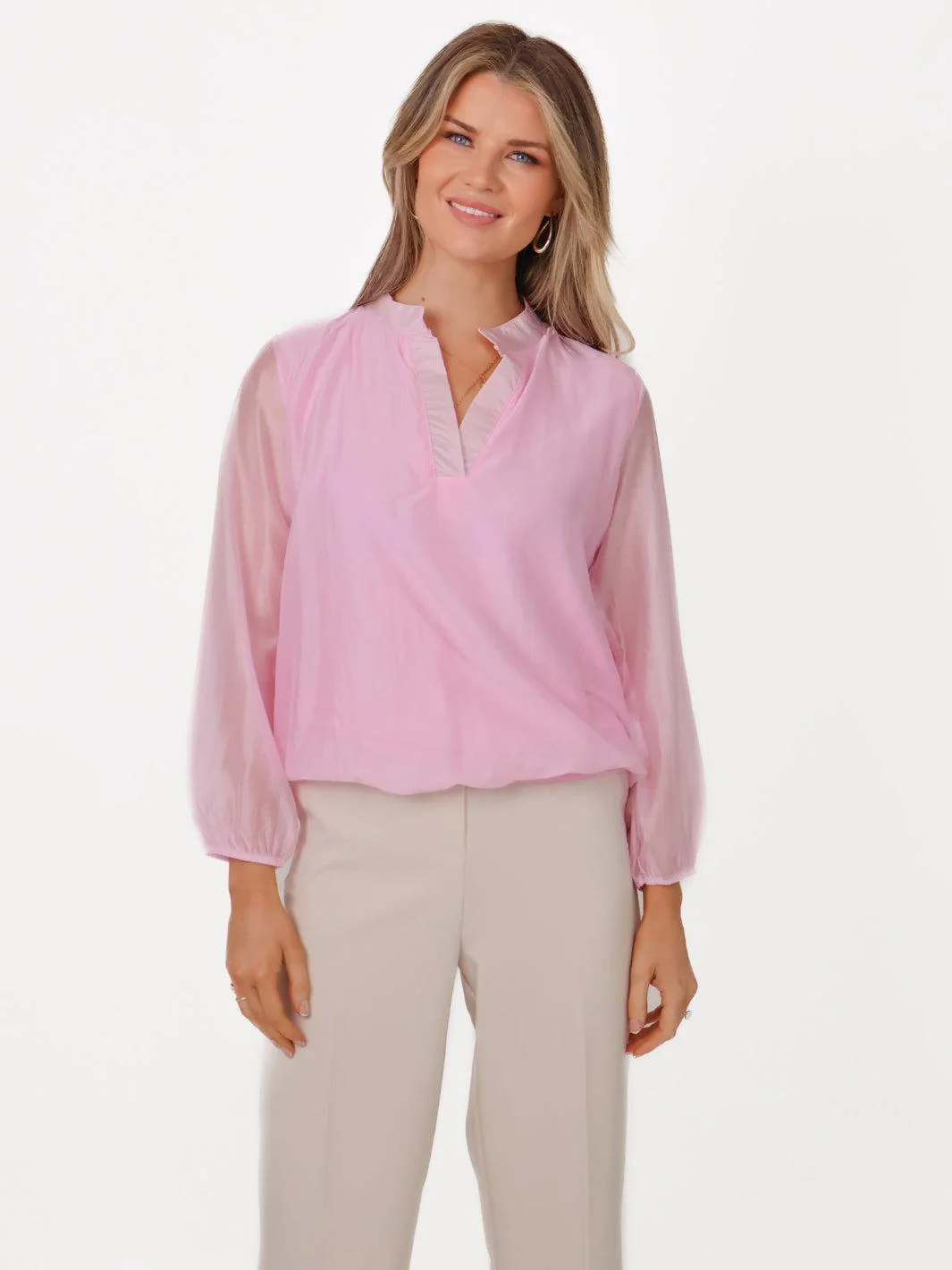 Kate & Pippa Bella Band Top In Light Pink - Image 2