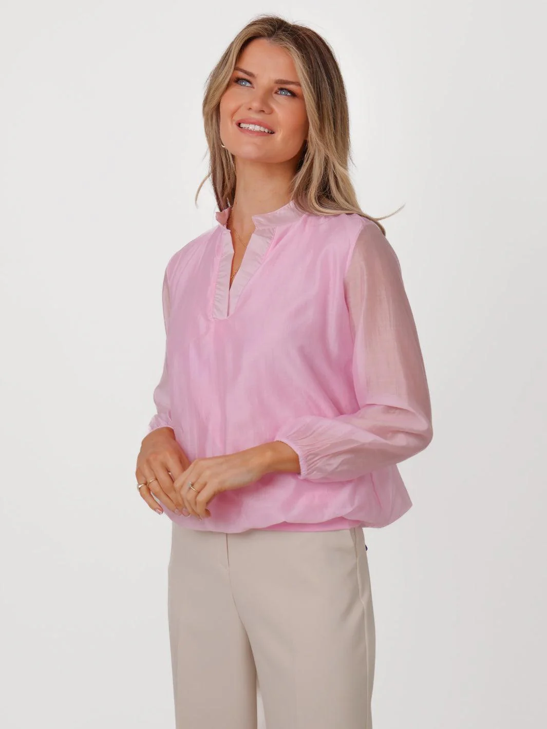 Kate & Pippa Bella Band Top In Light Pink - Image 3