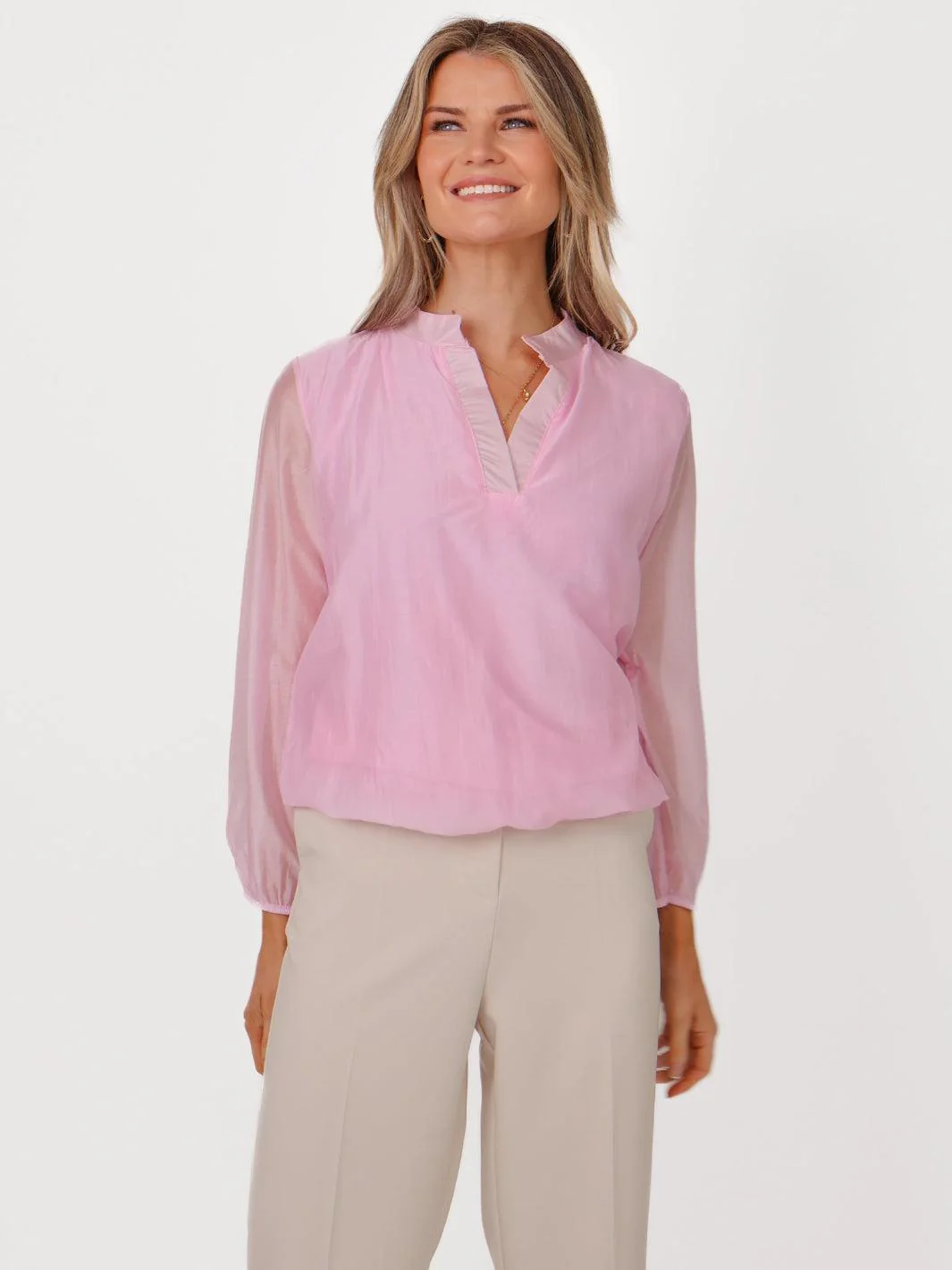 Kate & Pippa Bella Band Top In Light Pink - Image 4