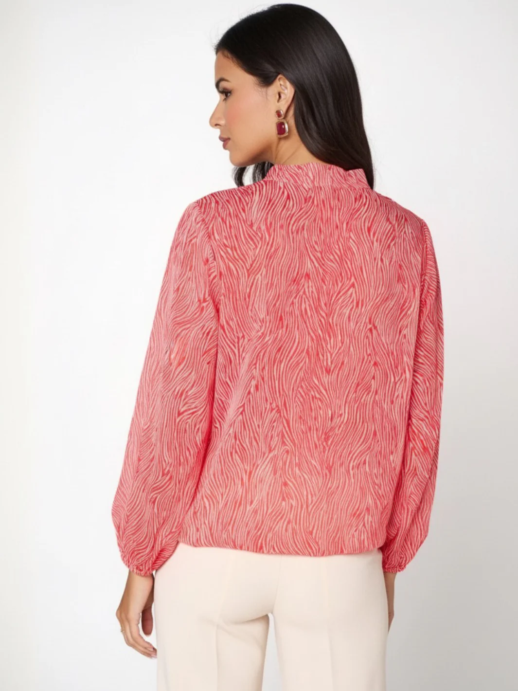 Kate & Pippa Bella Band Top In Red Print - Image 4