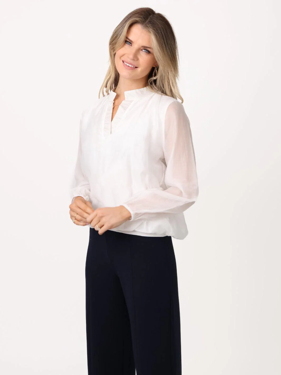 Kate & Pippa Bella Band Top In White - Image 3
