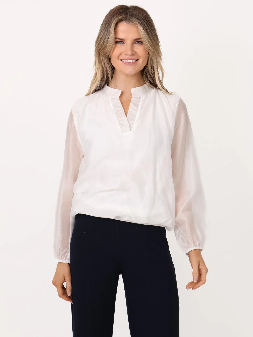 Kate & Pippa Bella Band Top In White - Image 4