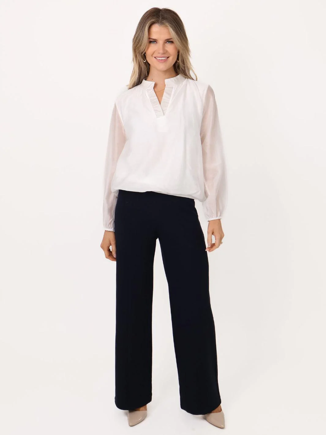 Kate & Pippa Bella Band Top In White - Image 5
