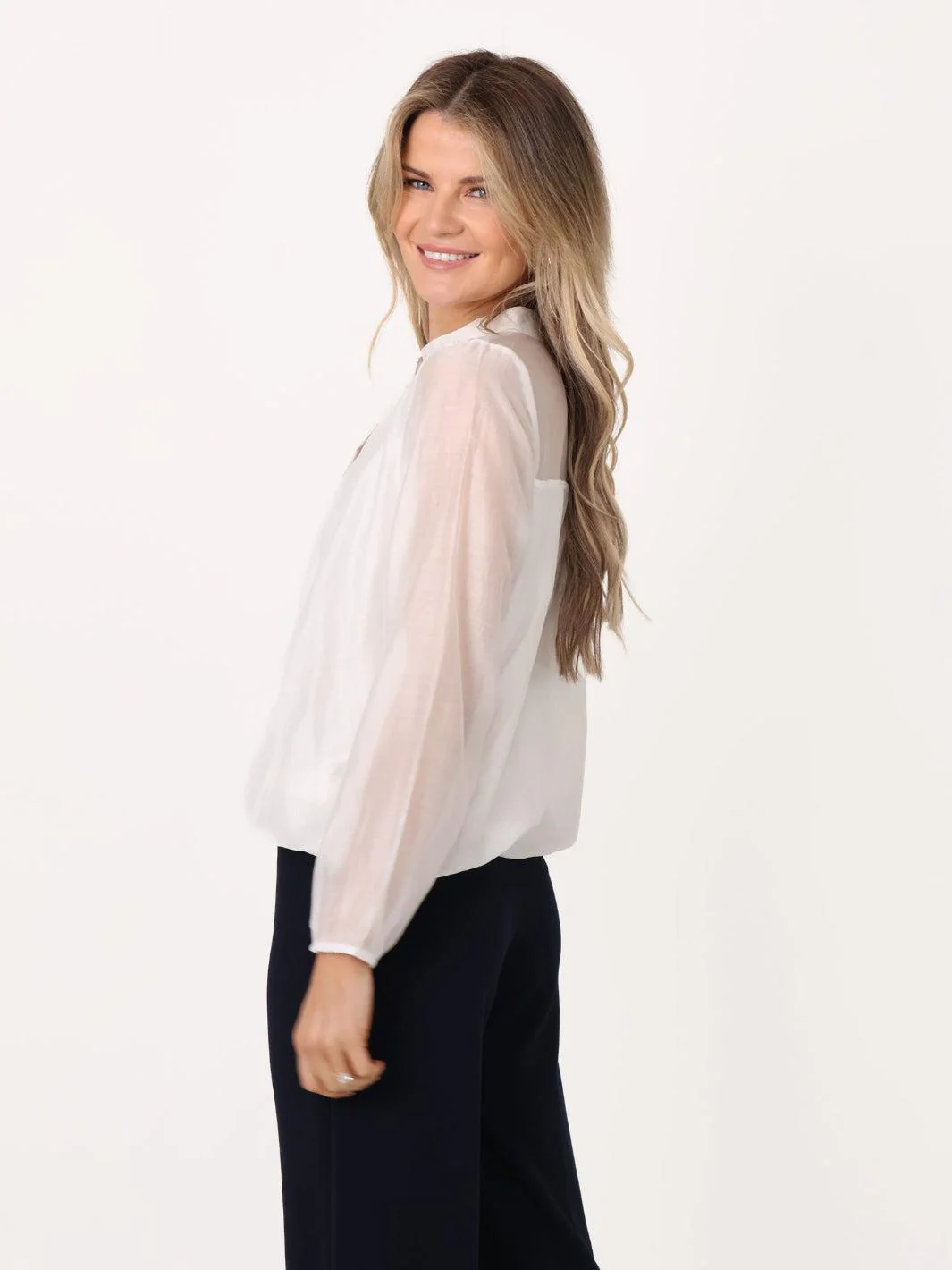 Kate & Pippa Bella Band Top In White - Image 6
