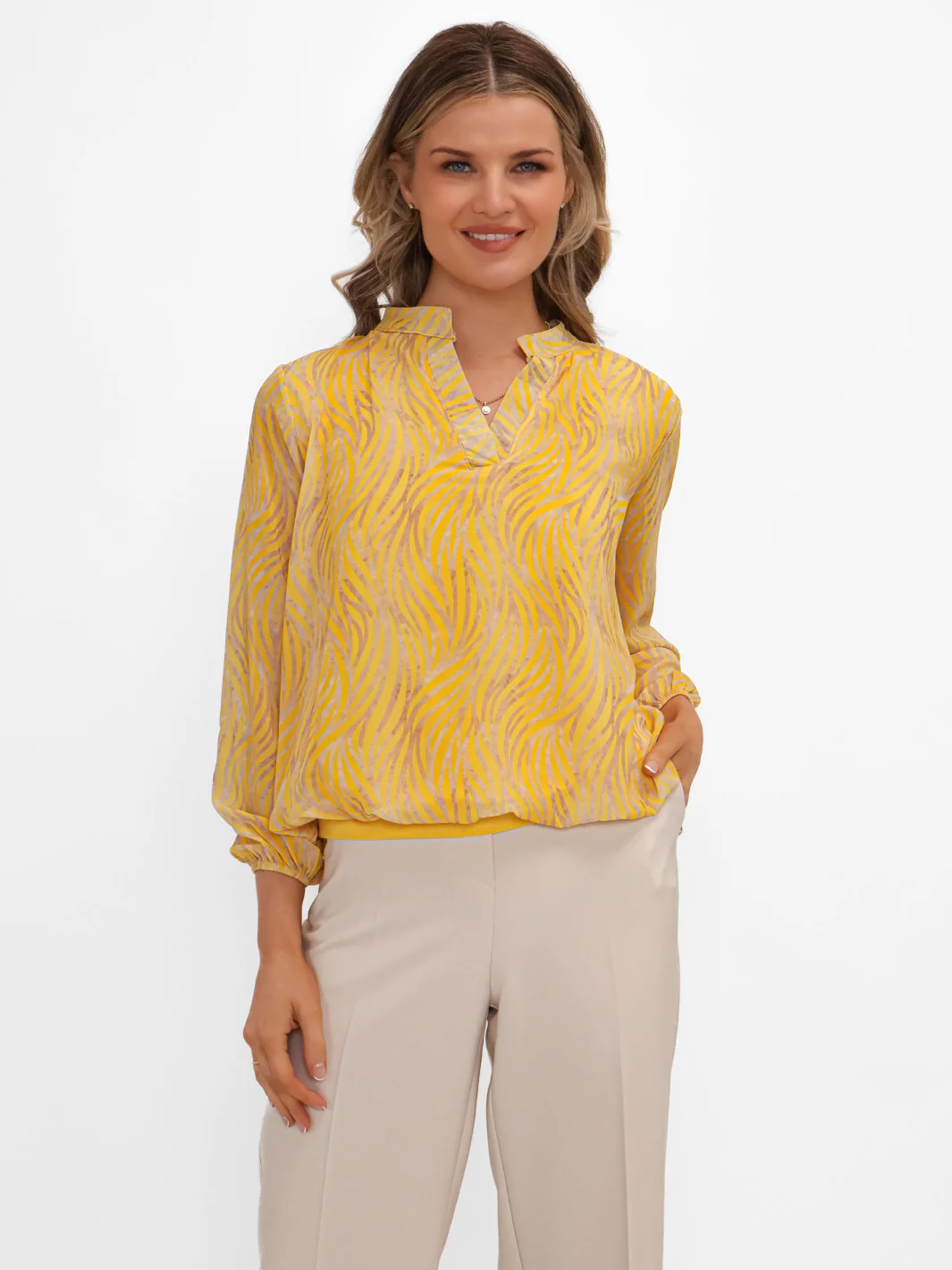 Kate & Pippa Bella Band Top In Yellow Animal