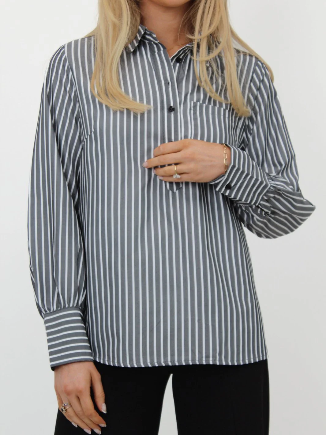 Kate & Pippa Cambridge Striped Shirt In Grey - Image 3