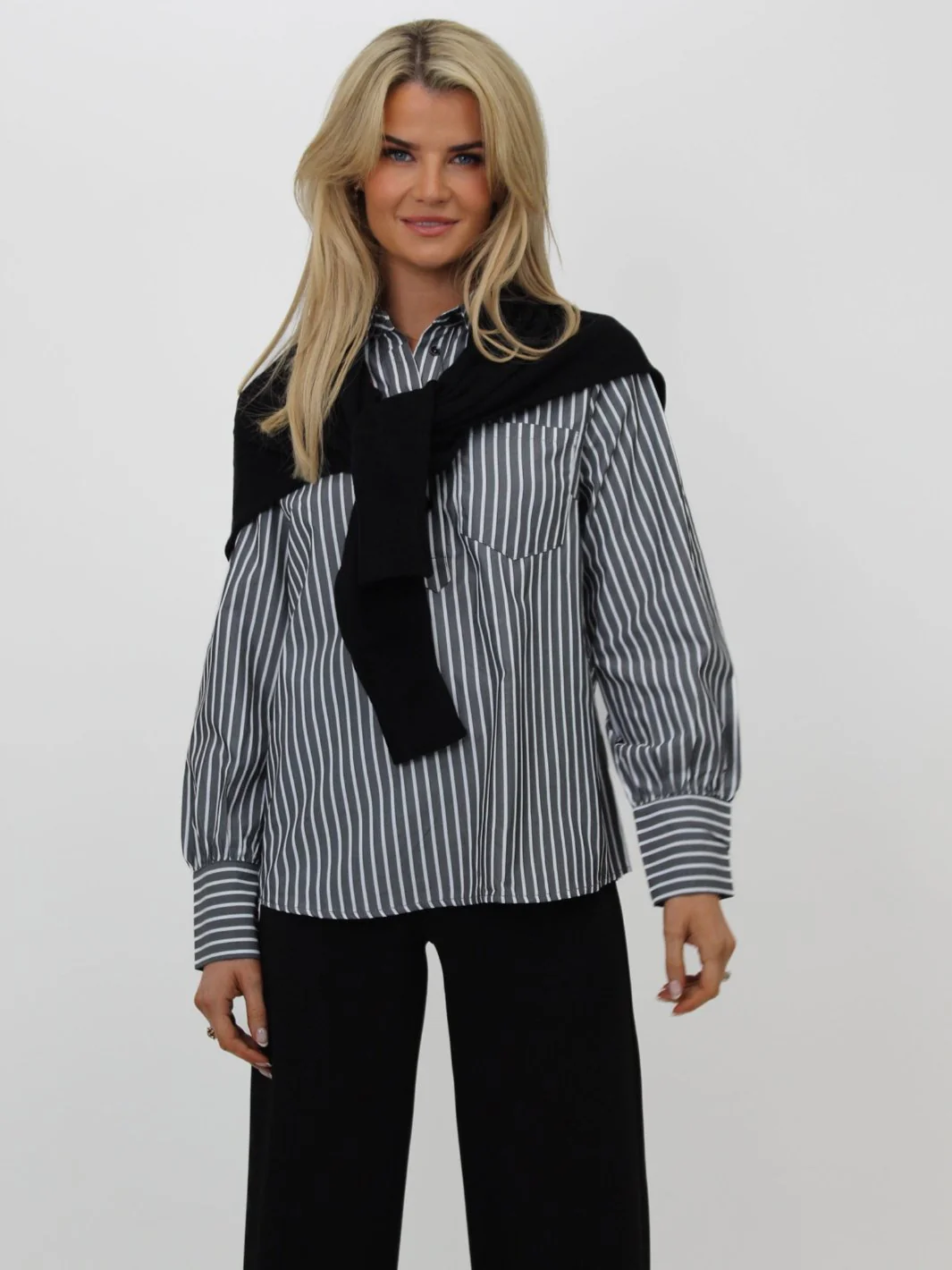 Kate & Pippa Cambridge Striped Shirt In Grey - Image 4