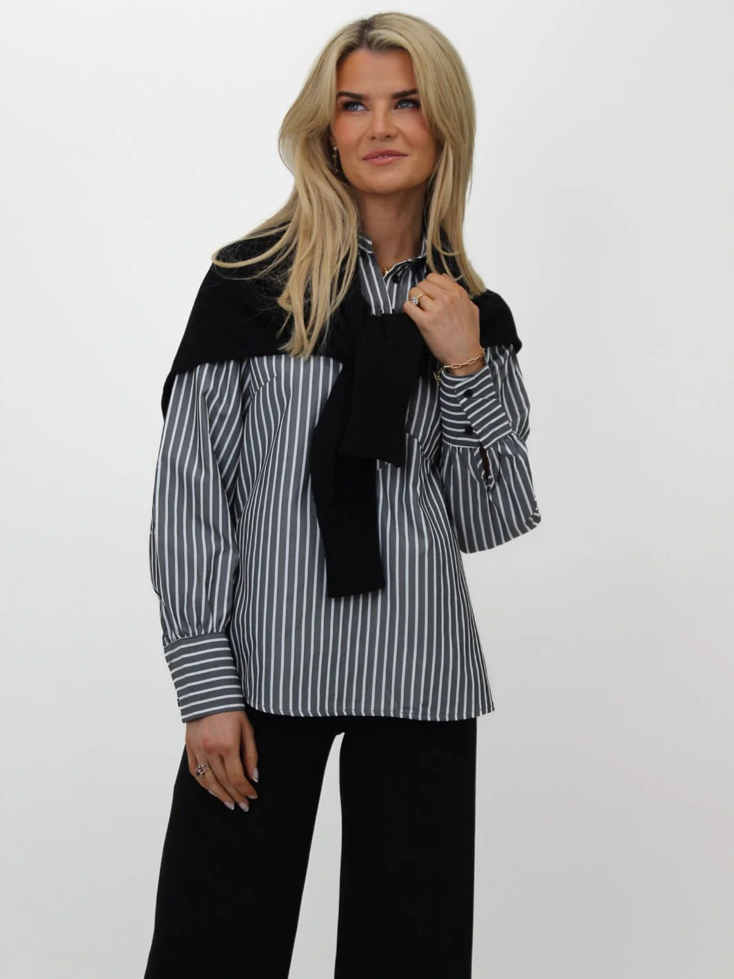 Kate & Pippa Cambridge Striped Shirt In Grey - Image 5