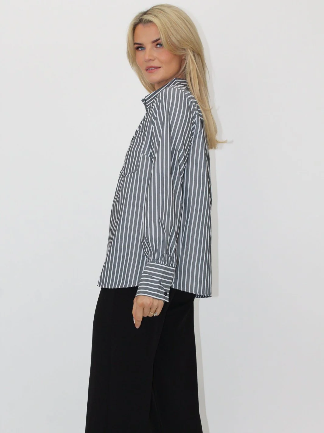 Kate & Pippa Cambridge Striped Shirt In Grey - Image 7