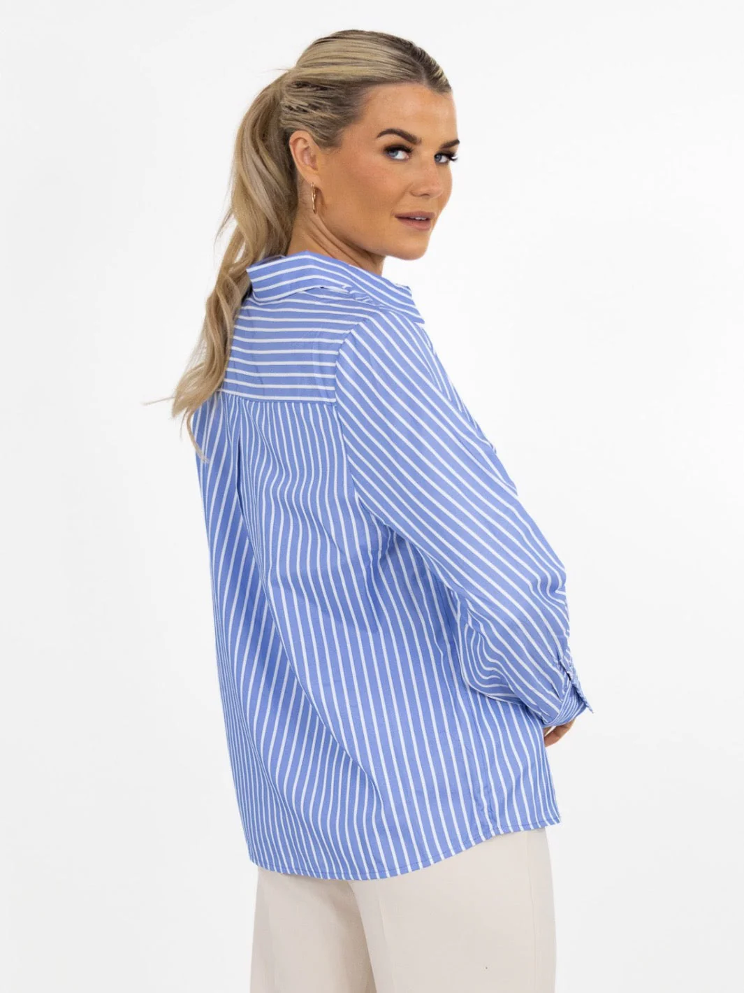 Kate & Pippa Cambridge Striped Shirt In Light Blue - Image 4