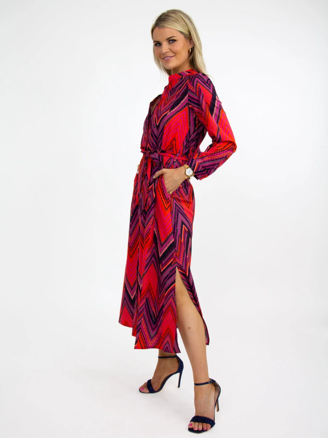 Kate & Pippa Capri Dress In Coral Mizzoni - Image 4