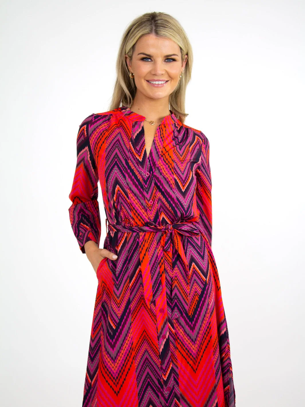 Kate & Pippa Capri Dress In Coral Mizzoni - Image 7
